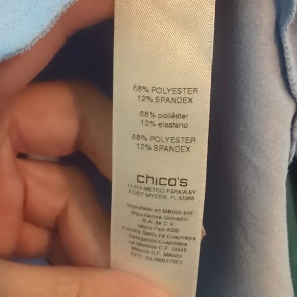 Chicos Baby blue Top. Size 3. - Picture 3 of 4